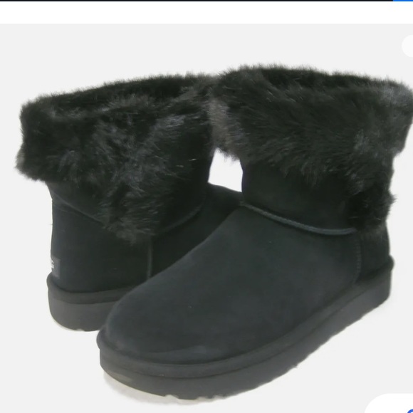 UGG CATHIE SUEDE FAUX FUR BOOTIES - Picture 3 of 16